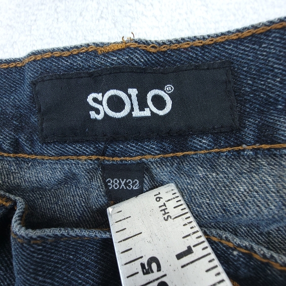 Solo Mens Jeans Straight Leg Size 38x32 (38x30) - Picture 8 of 9